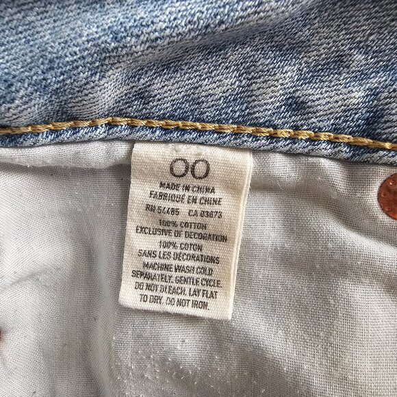 American Eagle Distressed Painted Jean Short Shorts - 2011 - Light Wash - Sz 00 - Picture 5 of 13